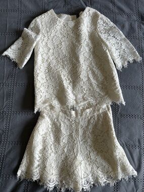 Dolce & Gabbana Cream Lace Top and Shorts Set Kids size 6